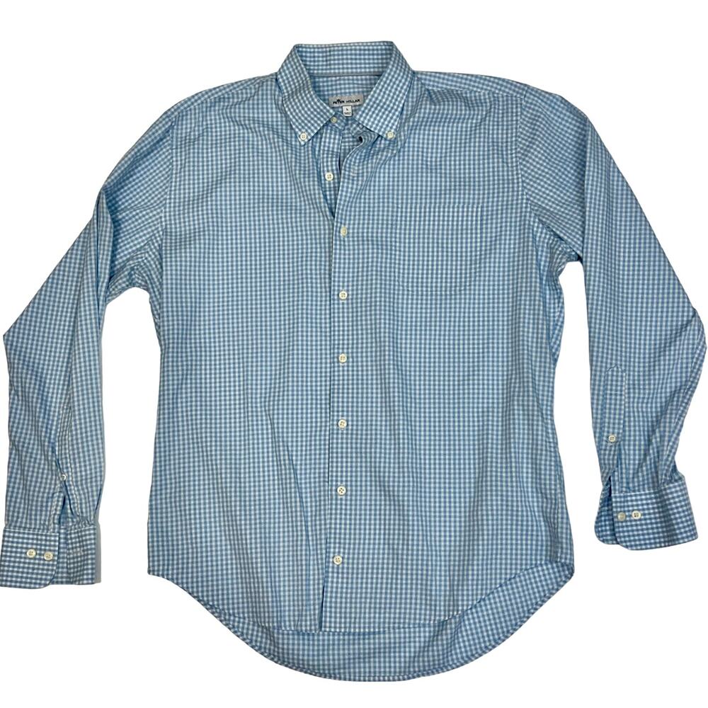 Peter Millar Light Blue Mens Long Sleeve Shirt Size Large